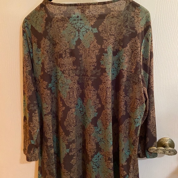 J. Jill brown and green flowing top - Picture 2 of 5